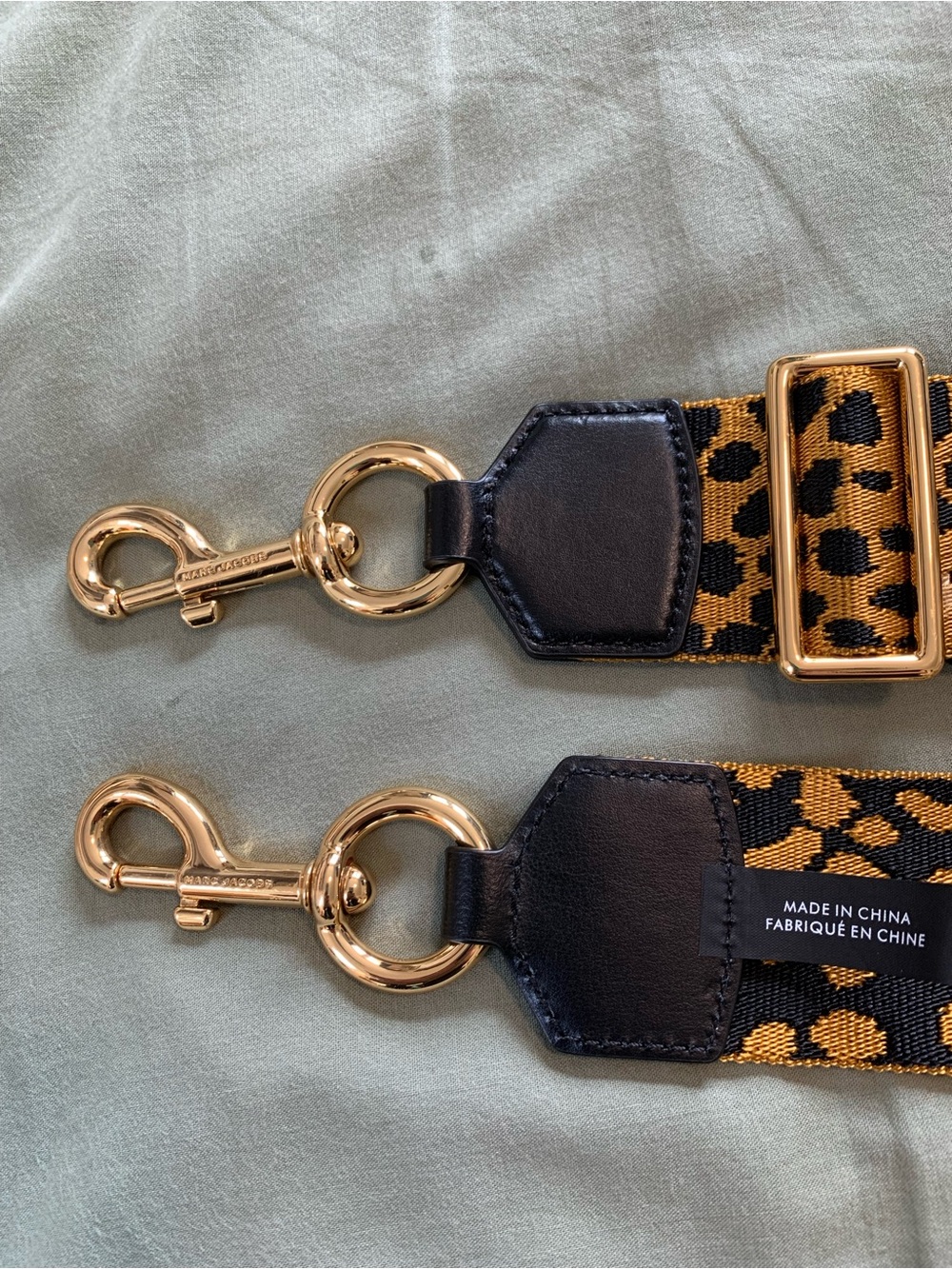 Leopard Print Shoulder Strap with Gold Hardware - Women Accessories 36 to 54 in - Picture 6 of 7